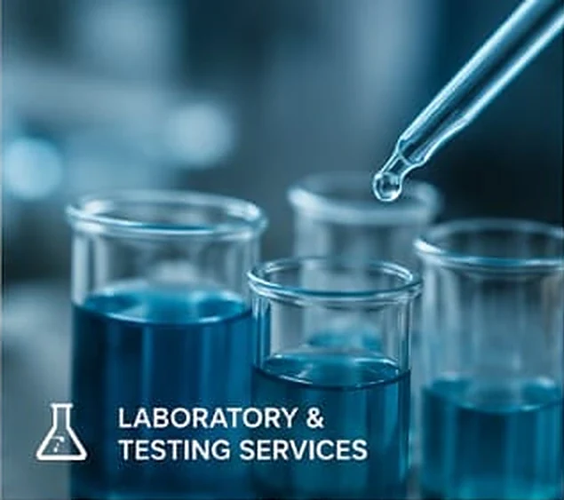 Laboratory beakers being dosed with a pipette during a screening test.